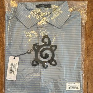 Turtleson grey and blue polo short sleeve size small nwt